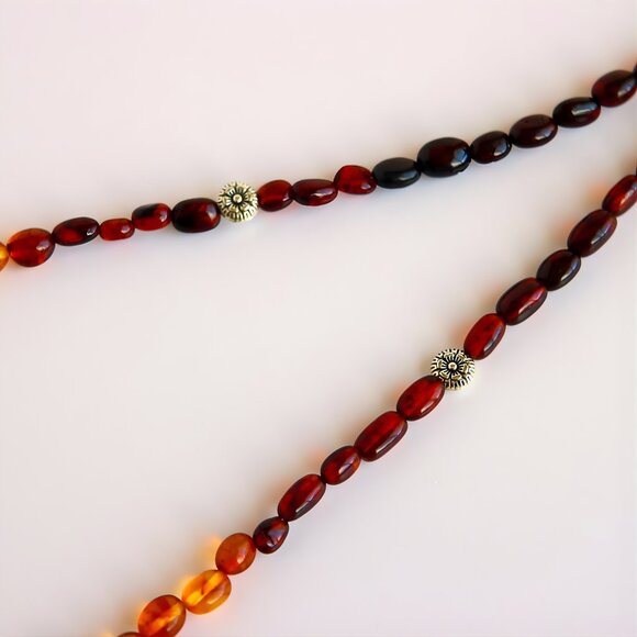 Baltic Amber Beaded Skull Necklace - Picture 7 of 8